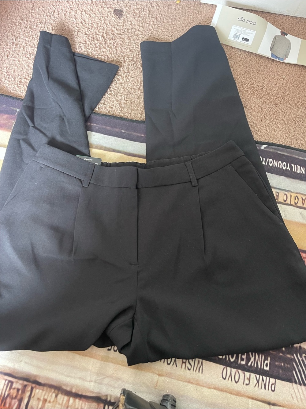 DKNY Black Women's Dress Trousers - Tailored Straight Leg